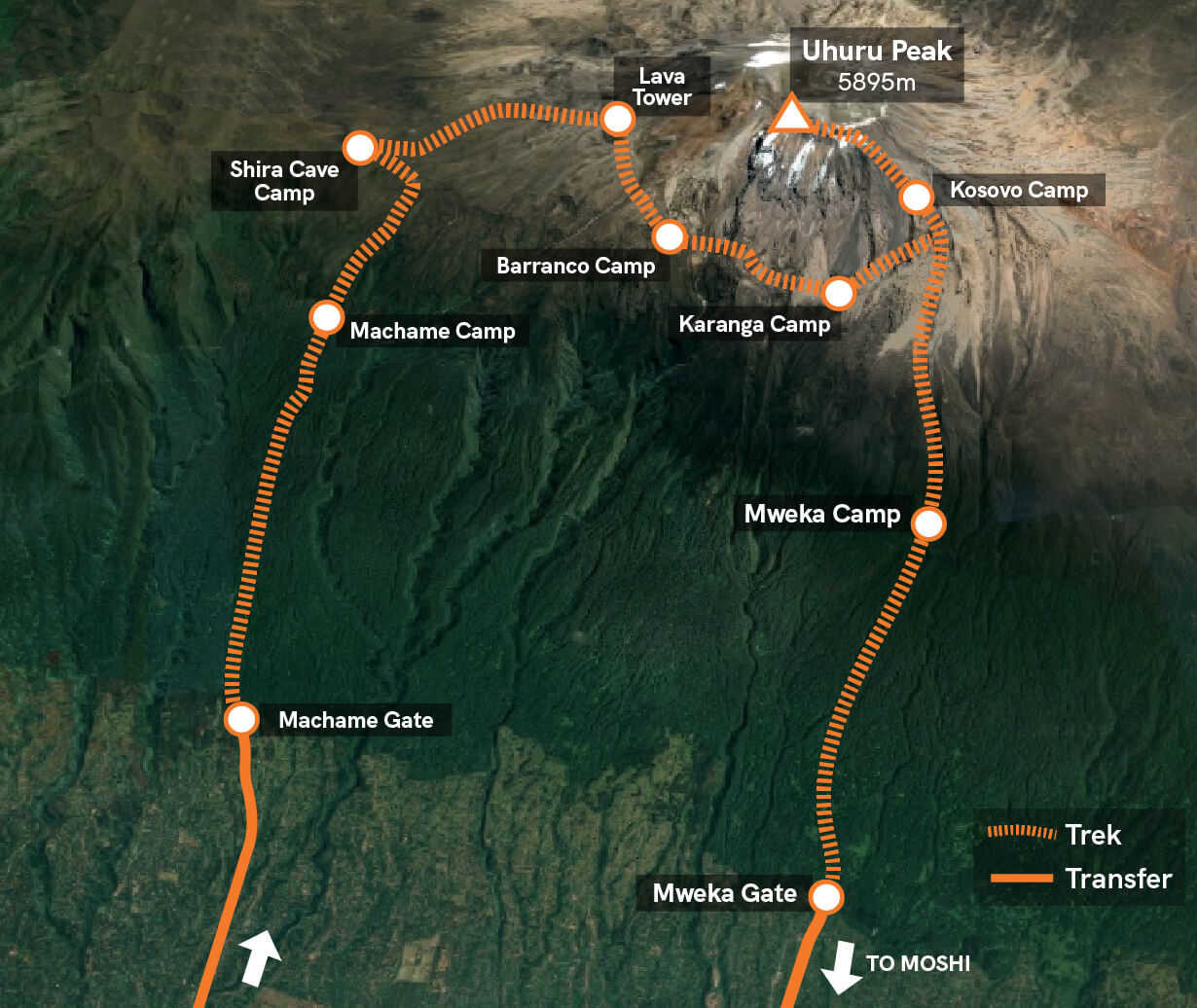 PM Africa Safari - Machame Route Map