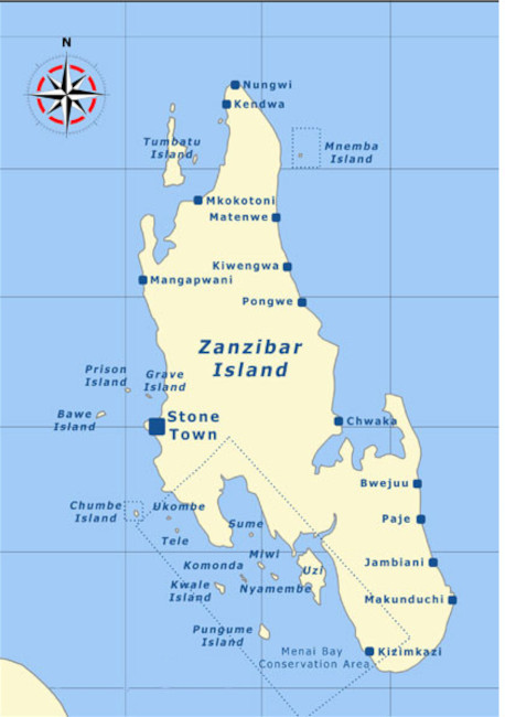 PM Africa Safari Zanzibar Map